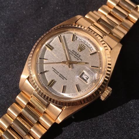 18k gold rolex band|vintage rolex 18k gold day.